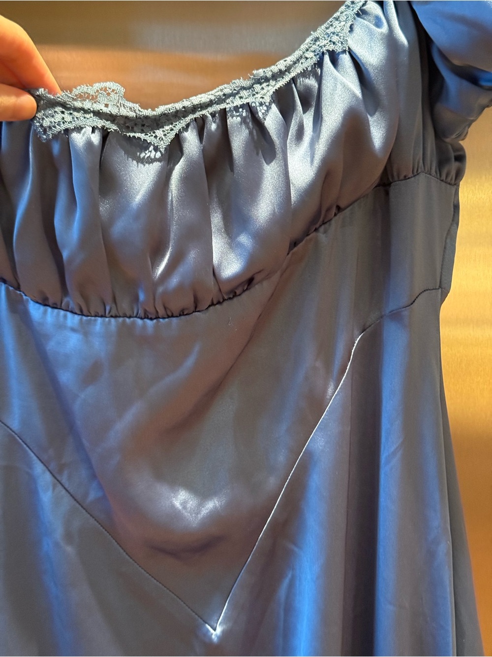 Mare Mare Anthropologie Puff-Sleeve Square-Neck Satin Maxi Dress - Picture 14 of 16